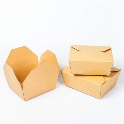 China 2000ml Biodegradable Disposable Lunch Tray Disposable Thickening Box Fruit Salad Packing Paper Food Grade Rectangular Packing Boxes for sale