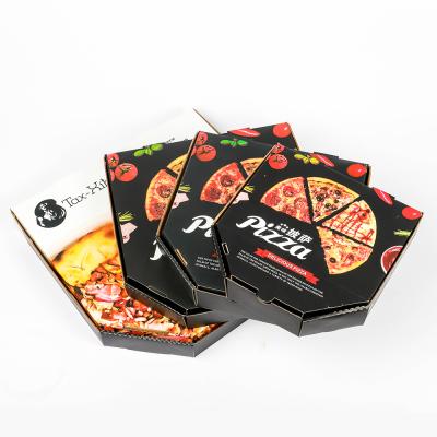 China Disposable custom printed with logo design eco-friendly disposable kraft paper pizza box for take away pizza paper box 6