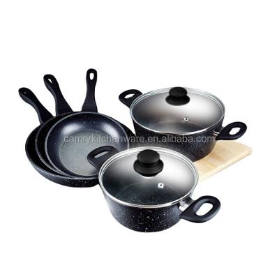 China Sustainable Forged Aluminum Stone Cookware Cooking Pot for sale