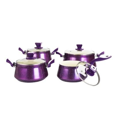 China Sustainable high quality aluminum non-stick cookware 12pcs set for sale