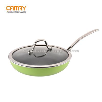 China Sustainable Aluminum Non-Stick Frying Pan With Glass Lid for sale