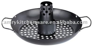 China Easily Cleaned BBQ Carbon Steel Chicken Rotisserie , Vertical Chicken Roasting Wok for sale