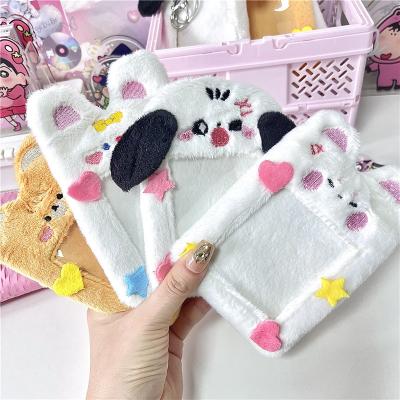 China Double Sided Cute Plush Kawaii Card Holder Plush Rabbit Bear Kpop Idol Photocard Holder for sale