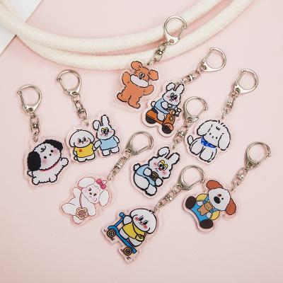 China Wholesale Europe Korean Cute Cartoon Key Chain Schoolbag Accessories Acrylic Pendant Gift for sale