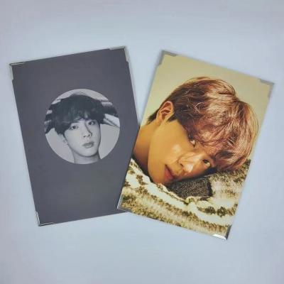 China Custom Europe Slogan Postcards Kpop Side Holographic Photocard Double Color Premium Photos for sale