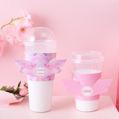 China Disposable custom flat paper coffee cup k-noise hot events wing cupsleeve for sale