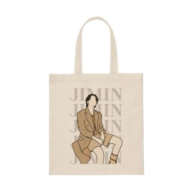 China Recyclable Custom Canvas Tote Bag Kpop Shopper Tote Cotton Bags for sale