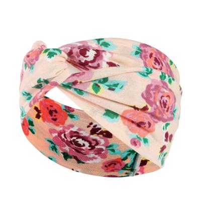 China Newest Comfy Soft Bohemian Absorb Wholesale Custom Makeup Women Hair Band Polyester Sweat Simple Hair Bands for sale