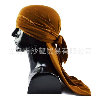 China Factory wholesale soft stock cowls durags designer hat girl dance spandex durag diary for sale