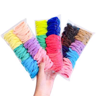 China Popular 50Pack Girl's Candy Color Elastic Hair Bands Elastic Band For Crisp Hair Tie Ponytail Scrunchie Women Headwrap for sale