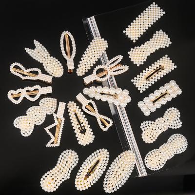 China New Popular Trendy Fashion Hair Clip Pearl Crown Shaped Fashion Hair Clip Ins Love Shaped Wholesale Hair Clips for sale