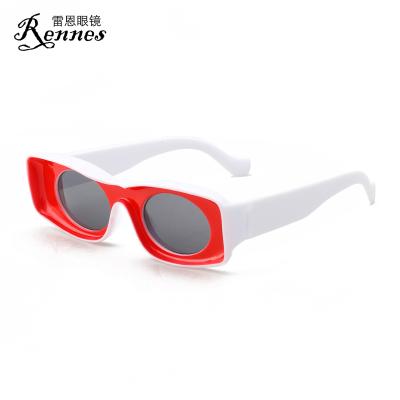 China Fashion sunglasses hip hop sunglasses concave shape street shooting candy colored square sunglasses new European and American small for sale