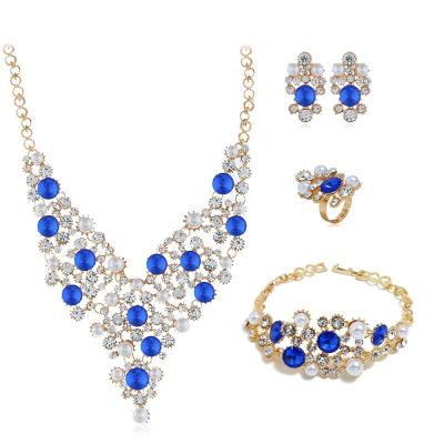 China 5pcs/set Wholesale Bridal Jewelry Sets Necklace Set Wedding Accessories Wedding Bride Bride Necklace Set for sale