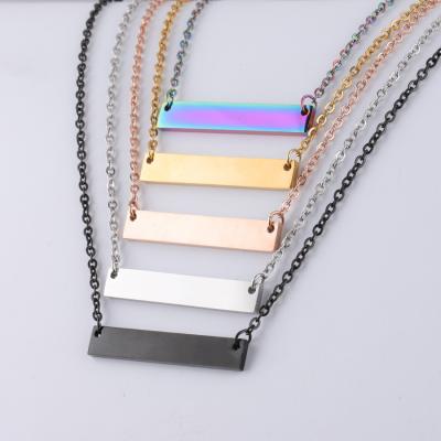 China Cute 316 Stainless Steel Empty Bar Necklace Custom Necklace Wholesale for sale