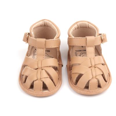 China Anti-slippery non-slip fancy shoes MOQ wholesale small baby leather sandals for sale