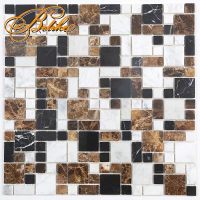 China CLASSIC Glossy Marble Covering Mosaic Tile Back Splatter Bathroom Kitchen Features Elegant Interior Wall Tile Home Decor Design for sale