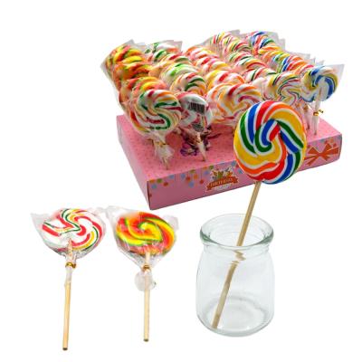 China Private label natural wholesale halal colorful rainbow lollipops soft hard candy for sale