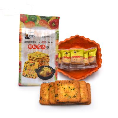 China Wholesale Delicious Low Fat Factory Office Food Chicken Soup and Flavor Vegetable Soda Cracker for sale