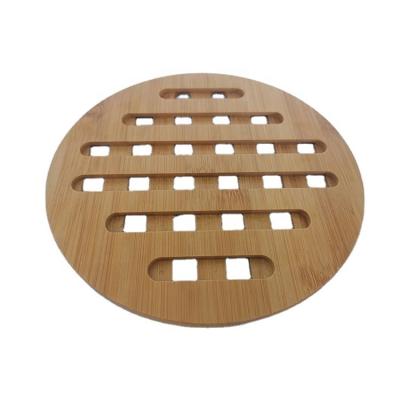 China Viable Bamboo Coaster Table Mat Non-slip Heat Insulation Pad Kitchen Bamboo Wooden Accessories for sale