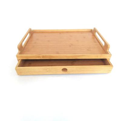 China Bamboo healthy bamboo trays offer restaurant breakfast trays and hotel bamboo food trays with handles and drawers for sale