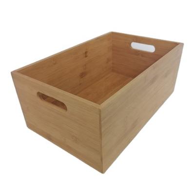 China Viable Wholesale Chinese Supplier Handmade Rectangular Bamboo Receiving Basket Handle Bamboo Basket Hot Selling Products for sale