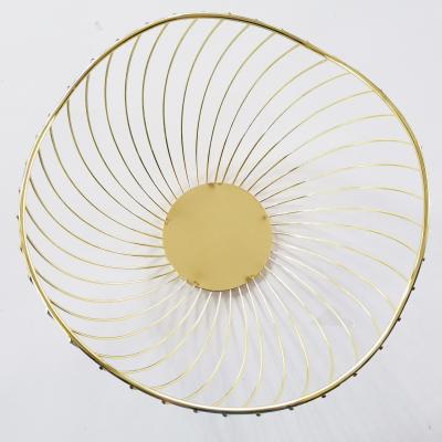 China Sustainable Brand New House Life Hotel Restaurant Gold Color Fruit Rack Basket for sale