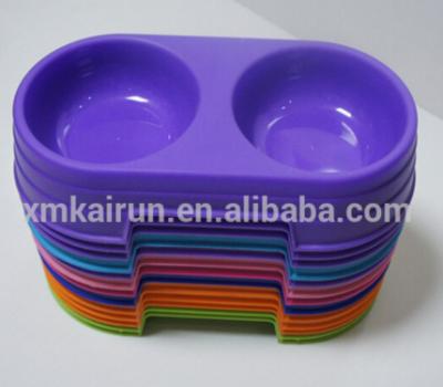 China Sustainable Double Plastic Dog Bowl , Plastic Pet Dish , Plastic Pet Feeder for sale