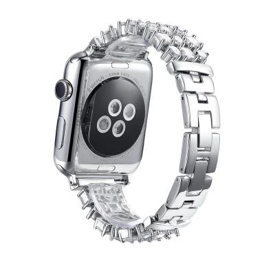 China Luxury Stainless Steel Apple Watch Strap Diamond Stainless Steel Metal Strap For iwatch4 Women Watch Band for sale