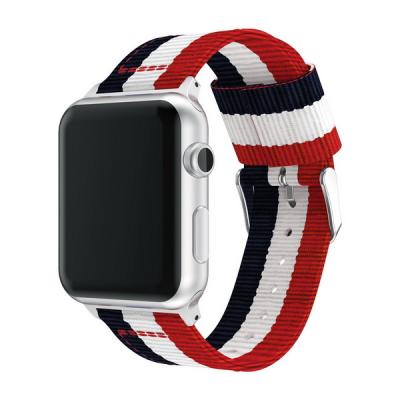 China Sliver Nylon For Apple Watch Bands Fine Woven Nylon Adjustable Replacement Band Sport Strap For iwatch for sale