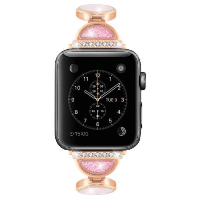 China Stainless Steel Diamond Apple Watch Band Stainless Steel Metal Strap For iwatch4/3/2/1 Women's Watch Band 38mm 40mm 42mm 44mm for sale