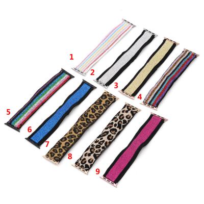 China Ribbon For Apple Watch Elastic Band Nylon Women Watch Band 38mm 42mm 40mm 44mm Weave Strap for sale