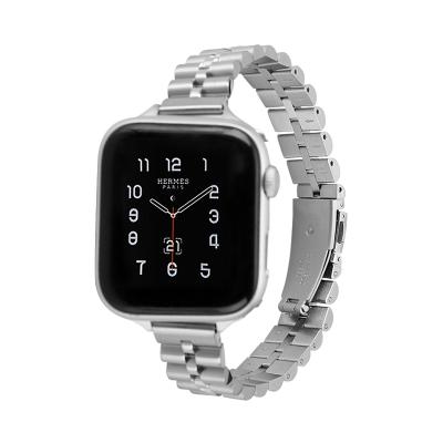 China Slim Stainless Steel Stainless Steel Band For Apple Watch 7/6/5/4/3/2/1/SE iwatch Stitch Metal Strap Replacement Wristband for sale