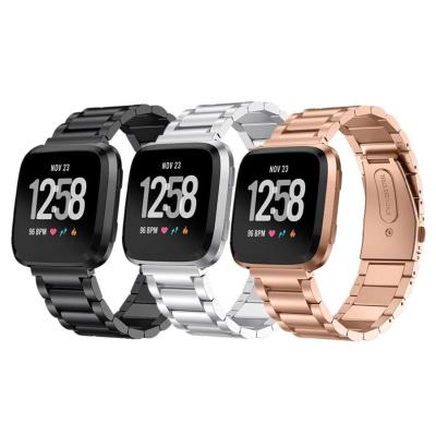 China Stainless Steel Metal Fitbit Versa Band Stainless Steel Strap for versa2 versa lite for sale