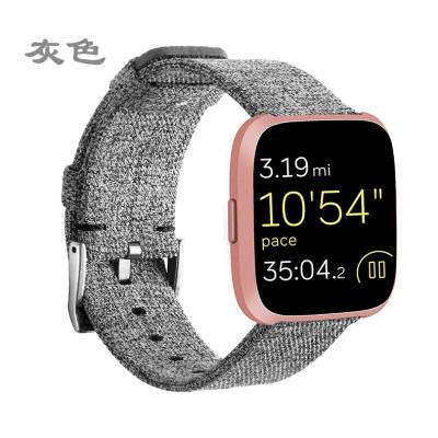 China Cloth jeans watch band nylon strap for Fitbit versa / lite / versa2 replacement wristband for sale