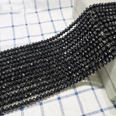 China DIY Jewelry Making Wholesale Black Tourmaline Loose Beads Faceted Abacus Beads Round Faceted Jewelry Accessories String Beads for sale