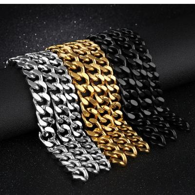 China Hiphop Fashion Jewelry Restraint Chain Bracelet For Men Hiphop Men's Hip Hop Bracelet Strand Bracelets Titanium Steel Hot Round New for sale