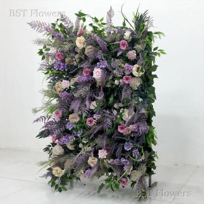 China 2022 Flower Wall Artificial Flower Wall Panel Eco-friendly Silk Flower Wall Backdrop For Sale for sale