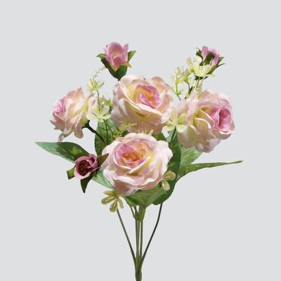 China Minimalist wholesale silk artificial flowers head artificial flowers rose head artificial roses for decoration for sale