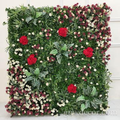 China Wholesale Backdrop Wall Indor Decoration Artificial Flower Panel For Wedding Stage Decoration for sale