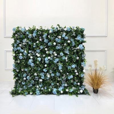 China Indor Decoration Wedding Artificial Silk Flower Wall Panel Grass Flower Wall Backdrop for sale