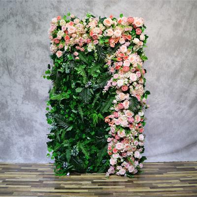 China 3D Wedding Decoration Silk Flower Artificial Plants Panels Artificial Flower Wall Backdrop for sale