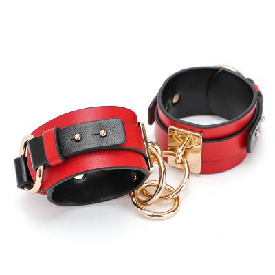 China Sex Love HUOM 8 Pieces Adult PU Leather Bondage BDSM Products Handcuffs Foot Cuffs All High Quality Bondage Sex Tools for sale