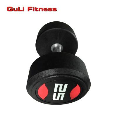 China Durable Commercial Urethane Dumbbell PU Urethane Coated Dumbbell Strength Training Adjustable Weightlifting Dumbbell Barbells for sale