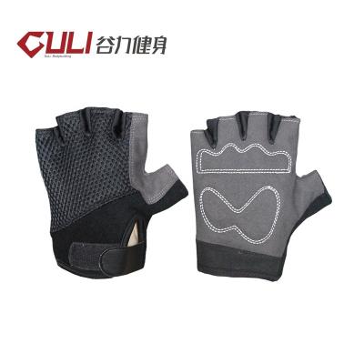 China Guli Fitness Weightlifting Gloves OEM/ODM Comfortable Leather Half Finger Weightlifting Gym Gloves With Wrist Wrap Workout Gloves for sale