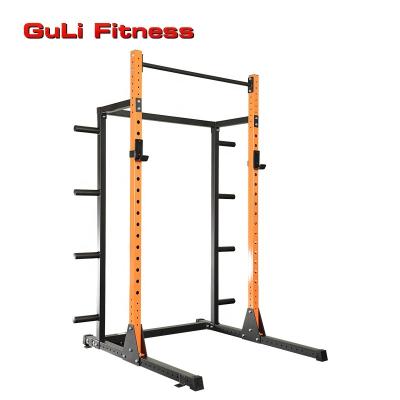 China Universal Multifunctional Adjustable Exercise Power Rack Weightlifting Half Power Squat Rack For Strength Training for sale