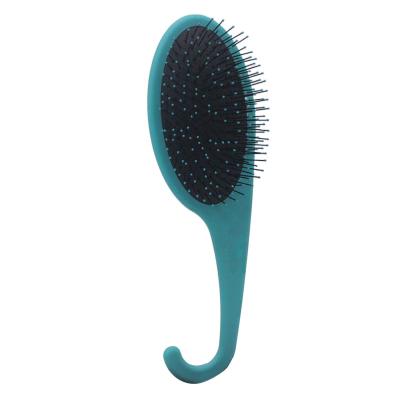 China Environmental protection material comfortable natural wheat straw silica gel hair massage comb wet and dry available for sale