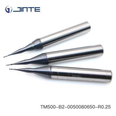 China 2 Flute Tungsten Carbide Ball Nose End Mill Small Diameter 0.25mm AlTiN Coating for sale