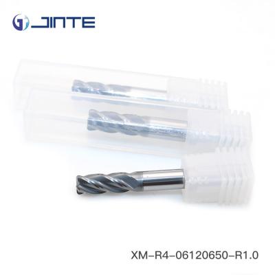 China 6mm Solid Carbide 4 Flute Specification Corner Radius End Mill For Metal Processing for sale