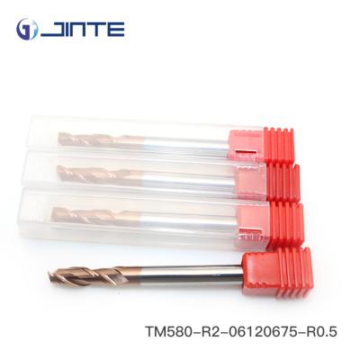 China 45/50HRC High Precision Corner Radius End Mill Cutter Tools , Two Flute End Mill for sale