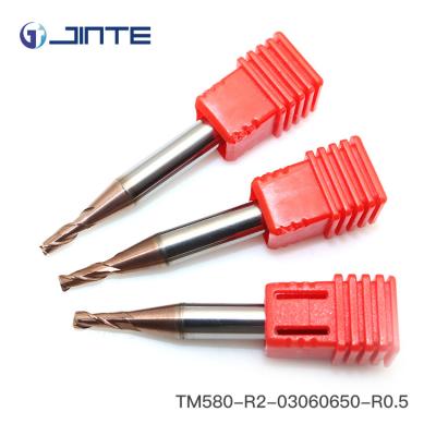 China R0.5 High Precision Radius End Mill Cutter 2 Flute Spiral End Mill Cutting Tools for sale